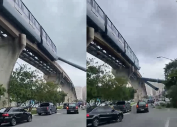 Trem bate em guindaste que desaba sobre avenida
